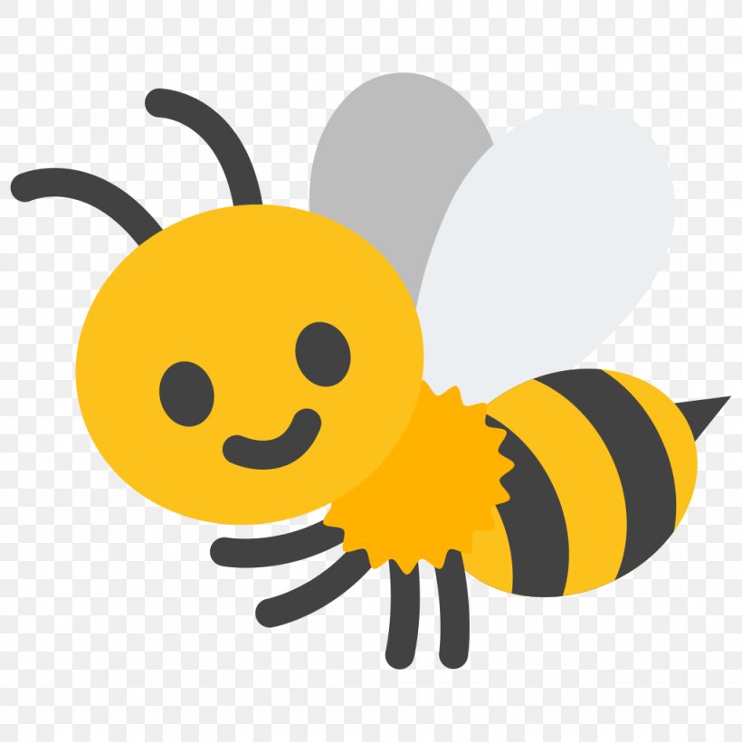 Bee Emojipedia Android IPhone, PNG, 1024x1024px, Bee, Android, Apple Color Emoji, Cartoon, Emoji Download Free