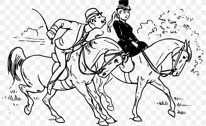 Horse Equestrian Crop Drawing Clip Art, PNG, 800x503px, Horse, Art, Artwork, Black And White, Bridle Download Free