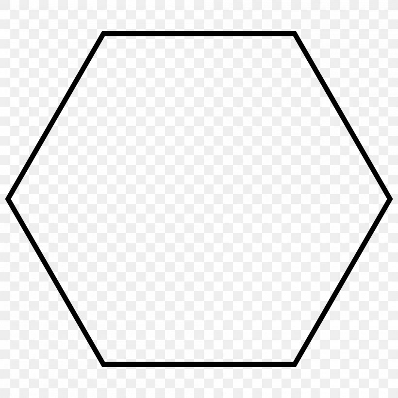 Regular Polygon Hexagon Shape Geometry, PNG, 2000x2000px, Polygon, Area, Black, Black And White, Edge Download Free