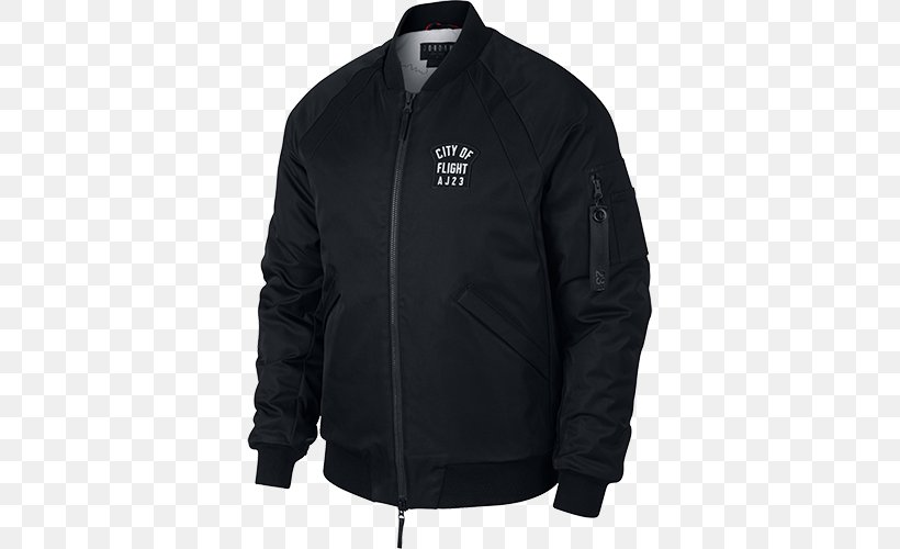 Hoodie Air Jordan Flight Jacket Jumpman, PNG, 500x500px, Hoodie, Air Jordan, Black, Clothing, Coat Download Free