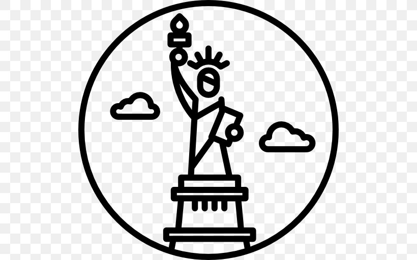 Statue Of Liberty Monument Clip Art, PNG, 512x512px, Statue Of Liberty, Area, Art, Black And White, Line Art Download Free
