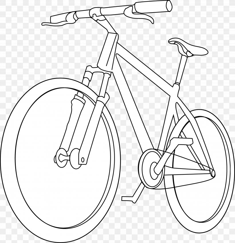 Bicycle Coloring Book Drawing Motorcycle Clip Art, PNG, 5341x5537px, Bicycle, Abike, Area, Artwork, Automotive Design Download Free