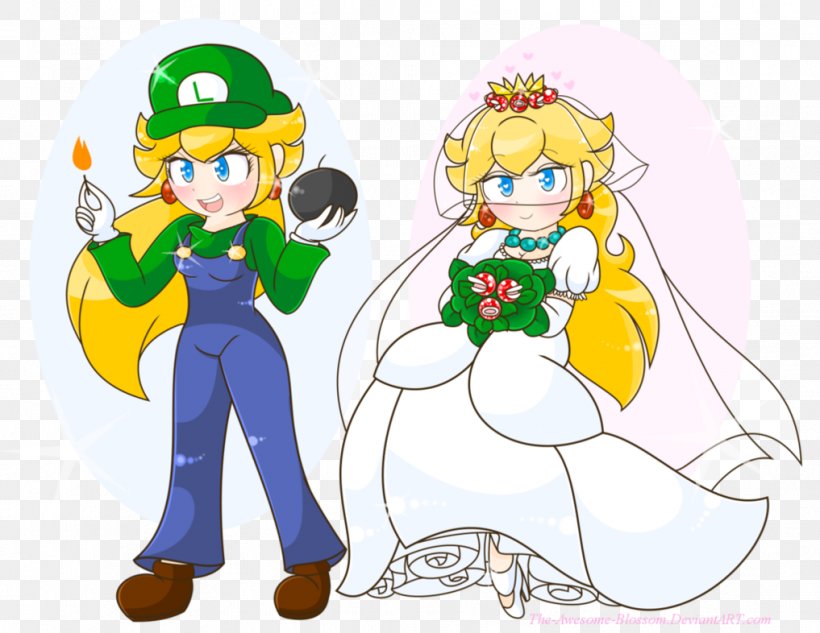 Mario, Luigi, Peach, and Yoshi by DeeTommCartoons on DeviantArt