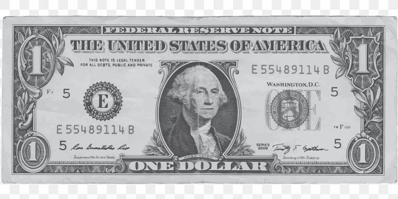 United States One-dollar Bill United States Dollar Banknote, PNG, 960x480px, United States Onedollar Bill, Banknote, Black And White, Cash, Coin Download Free