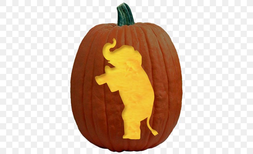 Jack-o'-lantern Pumpkin Carving Stencil Pattern, PNG, 500x500px, Jacko Lantern, Calabaza, Carving, Cucurbita, Elephant Download Free