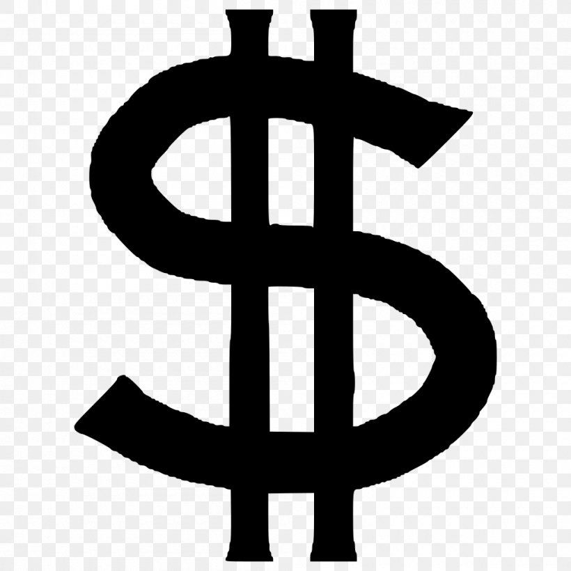 Dollar Sign United States Dollar Currency Symbol Clip Art, PNG, 1000x1000px, Dollar Sign, Australian Dollar, Bank, Black And White, Currency Download Free
