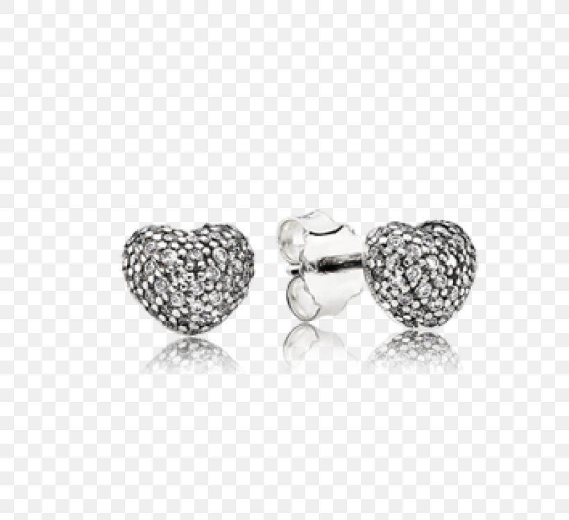 Earring Pandora Cubic Zirconia Charm Bracelet Jewellery, PNG, 750x750px, Earring, Black And White, Body Jewelry, Bracelet, Charm Bracelet Download Free
