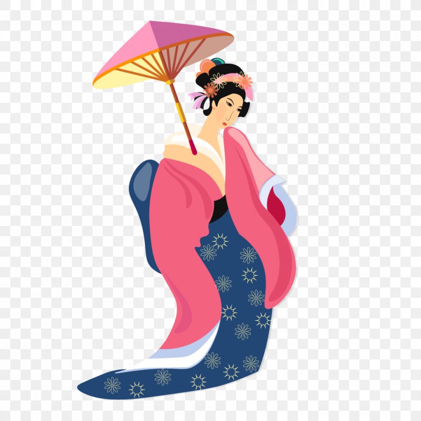 Japan Geisha, PNG, 1000x1000px, Japan, Art, Cartoon, Drawing, Fashion Accessory Download Free