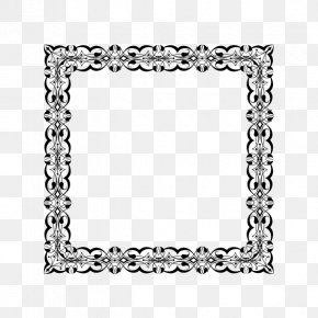 Square Area Picture Frame Black And White Pattern, Png, 7000x5287px 
