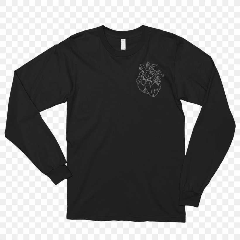 Long-sleeved T-shirt Long-sleeved T-shirt Clothing, PNG, 1000x1000px, Tshirt, American Apparel, Black, Clothing, Guess Tshirt Unisexe Download Free