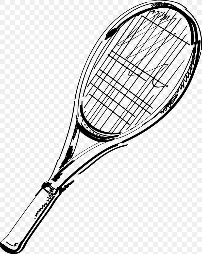 Racket Tennis Ball Badminton, PNG, 980x1230px, Racket, Badminton, Ball, Black And White, Rackets Download Free