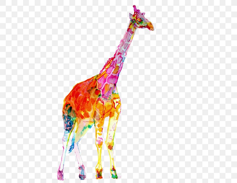 Watercolor Painting Northern Giraffe, PNG, 450x635px, Watercolor Painting, Animal Figure, Art, Brush, Color Download Free