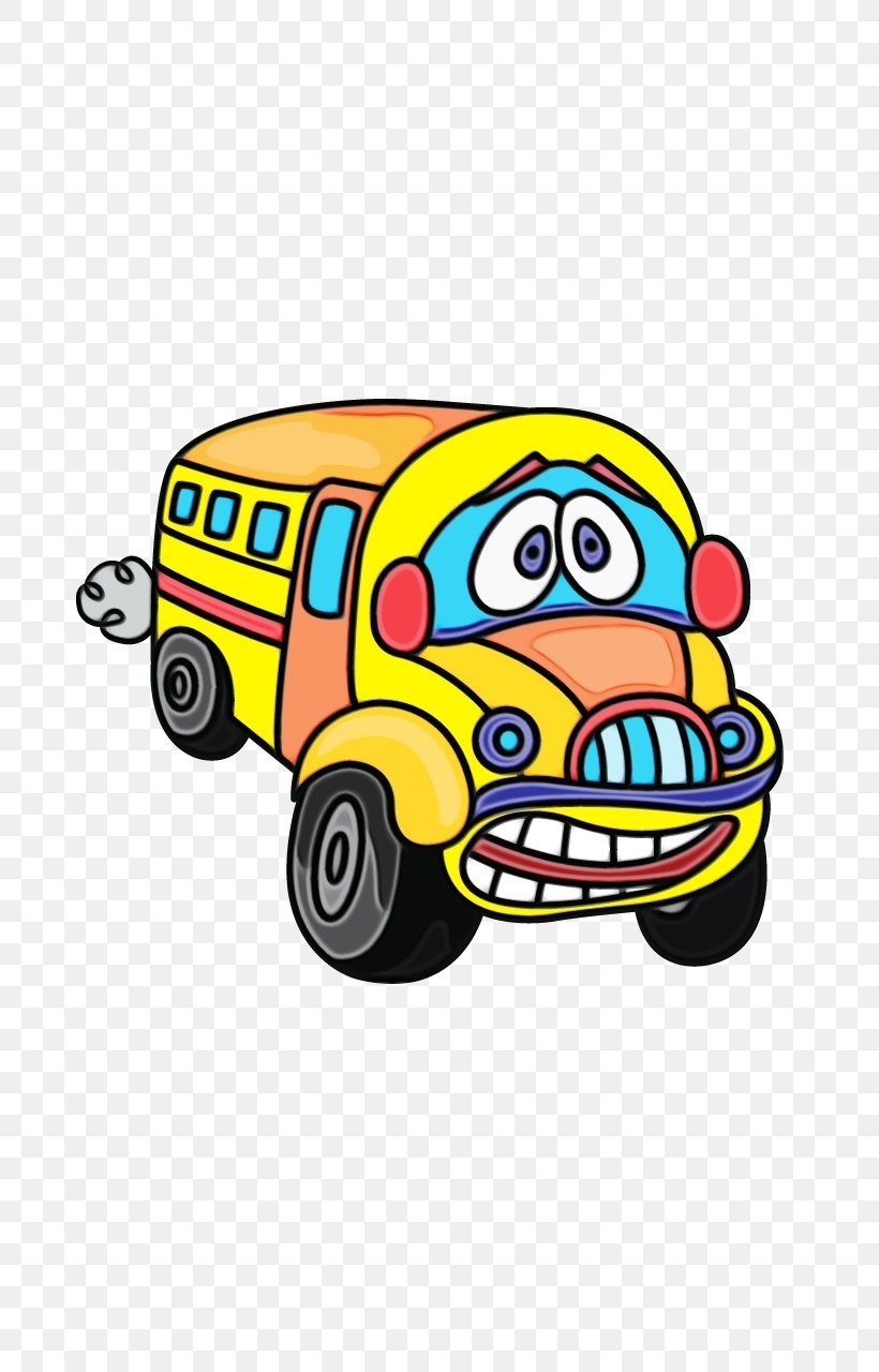 Cartoon School Bus, PNG, 720x1280px, Car, Bus, Cartoon, Coloring Book, Electric Motor Download Free