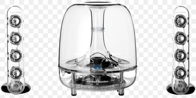 Harman Kardon SoundSticks III Computer Speakers Loudspeaker Wireless Speaker, PNG, 1054x530px, Harman Kardon, Black And White, Computer Speakers, Drinkware, Harman Kardon Soundsticks Iii Download Free