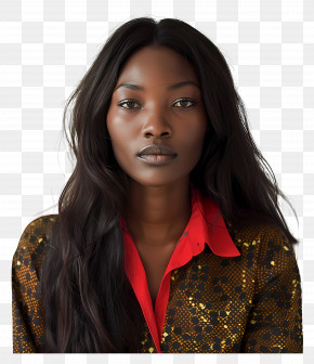 African Woman - Portrait Of A Woman In Fashionable Outfit PNG