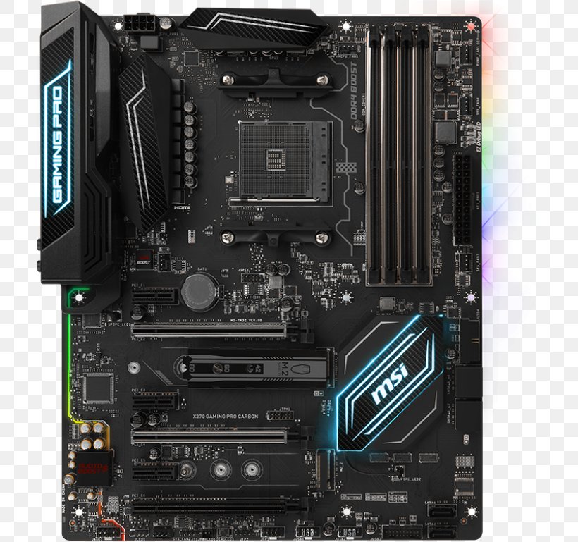 Socket AM4 MSI X370 GAMING PRO CARBON Motherboard Ryzen DDR4 SDRAM, PNG, 769x769px, Socket Am4, Advanced Micro Devices, Athlon, Atx, Computer Accessory Download Free