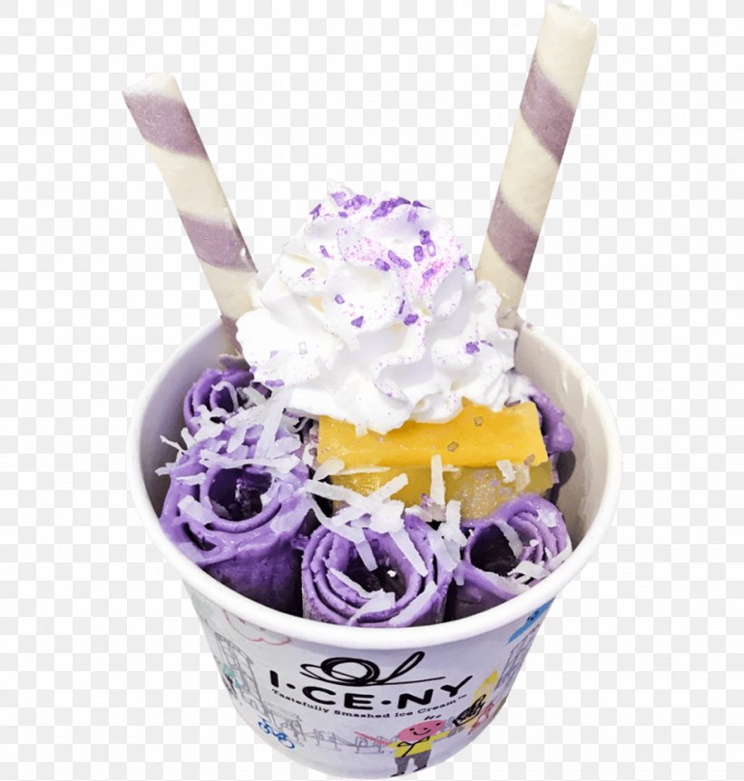 Sundae Stir-fried Ice Cream Ube Halaya, PNG, 975x1024px, Sundae, Coconut, Coconut Milk, Cream, Cup Download Free