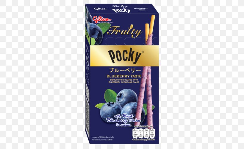 2 Packs Glico Pocky Fruity Flavor Blueberry Biscuit Sticks 35 G / 1.23 Oz Japanese Cuisine Ezaki Glico Co., Ltd., PNG, 500x500px, Pocky, Biscuit, Biscuits, Blueberry, Chocolate Download Free