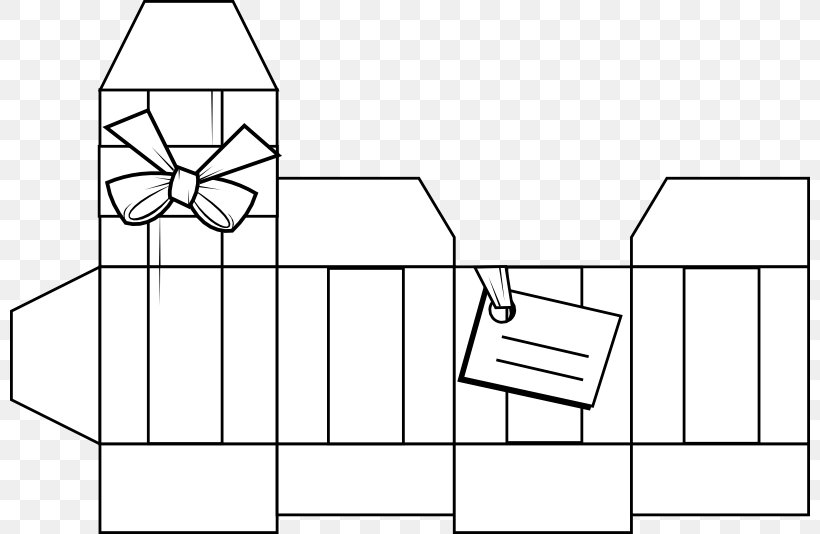 Paper Drawing Box Gift, PNG, 800x534px, Paper, Area, Black And White, Box, Christmas Download Free