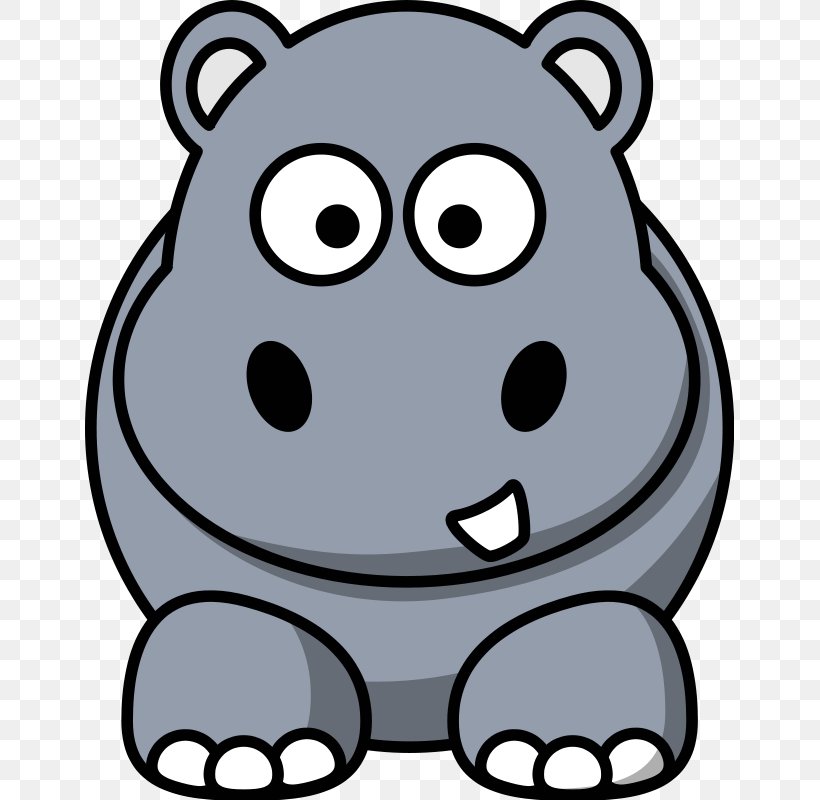Cartoon Hippopotamus Clip Art, PNG, 649x800px, Cartoon, Animal, Artwork, Bear, Black And White Download Free