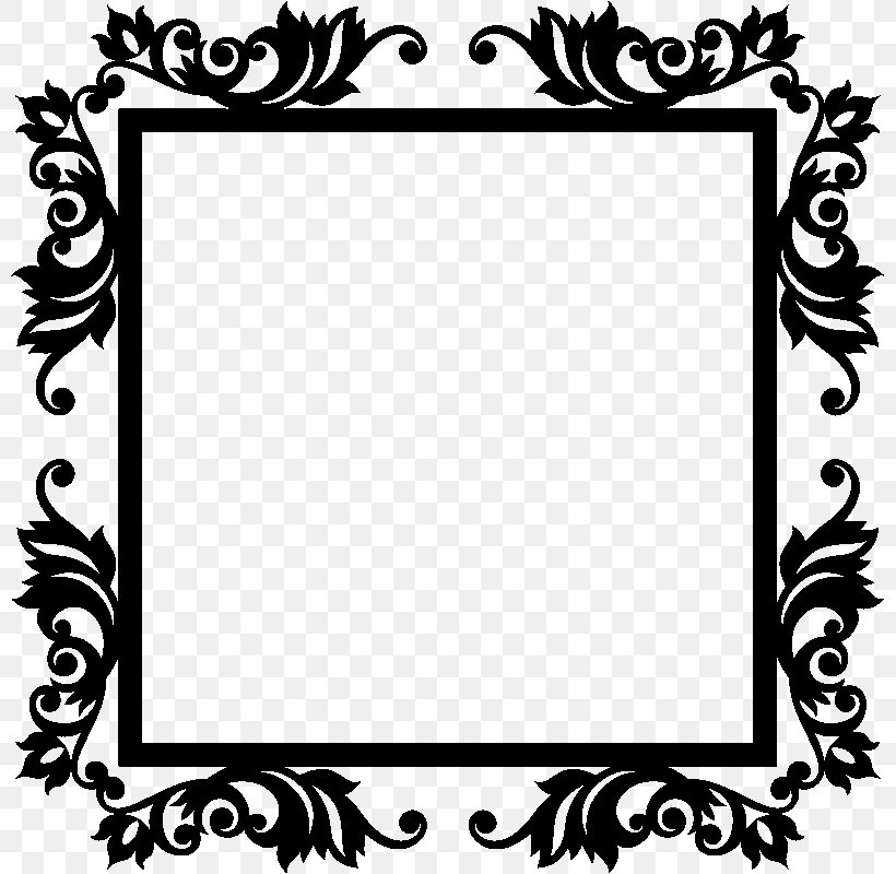 Picture Frames Wall Decal Sticker Mural, PNG, 800x800px, Picture Frames, Art, Baroque, Black, Black And White Download Free
