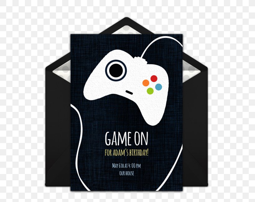 Wedding Invitation Game Controllers Game Party Xbox 360 Controller Video Game, PNG, 650x650px, Wedding Invitation, Birthday, Brand, Casual Game, Game Download Free