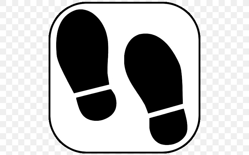 Shoe Clip Art Walking Footprint Dance, PNG, 512x512px, Shoe, Black, Black And White, Dance, Finger Download Free
