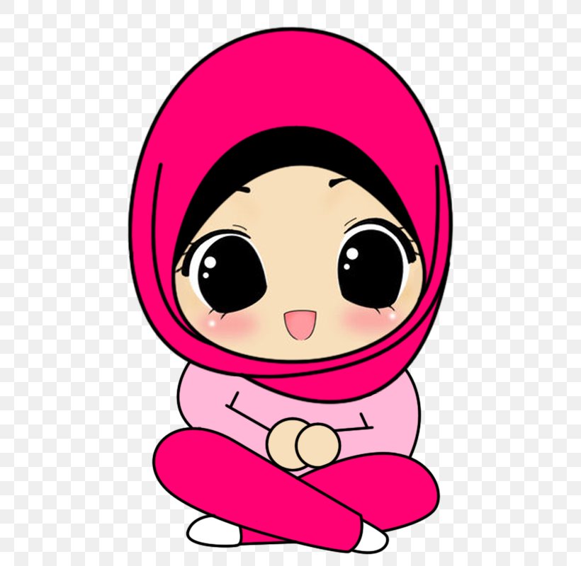 Hijab Cartoon Drawing Muslim Islam, PNG, 500x800px, Watercolor, Cartoon, Flower, Frame, Heart Download Free