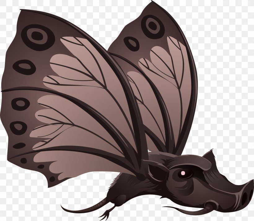Butterfly Wild Boar Clip Art, PNG, 2400x2090px, Butterfly, Bat, Drawing, Insect, Invertebrate Download Free