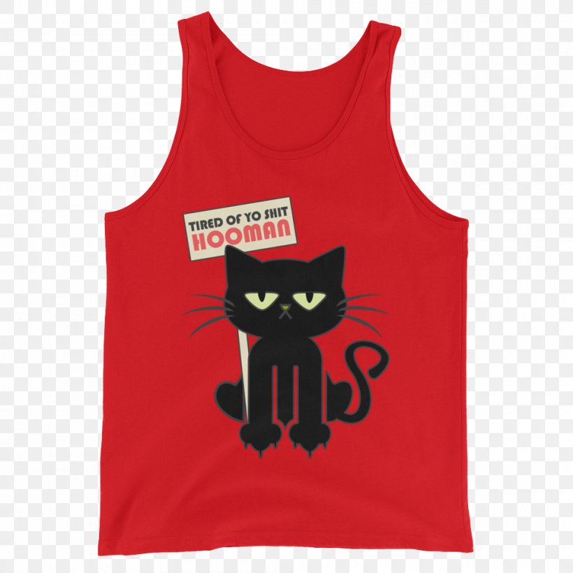 Hoodie Top Sleeveless Shirt Clothing Dress Shirt, PNG, 1000x1000px, Hoodie, Active Tank, Bag, Black, Cat Download Free