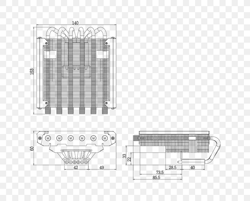 Thermalright AXP-200 Muscle Computer System Cooling Parts Heat Sink Central Processing Unit, PNG, 640x660px, Thermalright, Auto Part, Black And White, Central Processing Unit, Computer System Cooling Parts Download Free