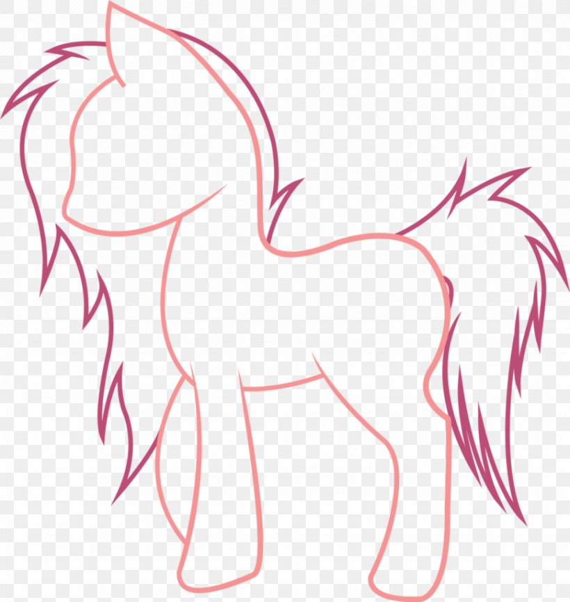 Line Art Pony Drawing DeviantArt, PNG, 870x919px, Watercolor, Cartoon, Flower, Frame, Heart Download Free