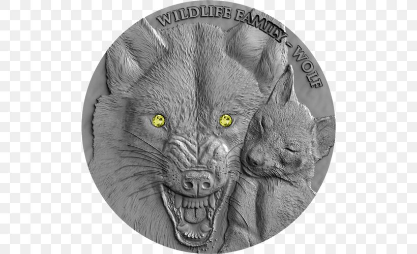 Coin Silver Dog 0 Wildlife, PNG, 500x500px, 2017, Coin, Black And White, Carnivoran, Cat Download Free