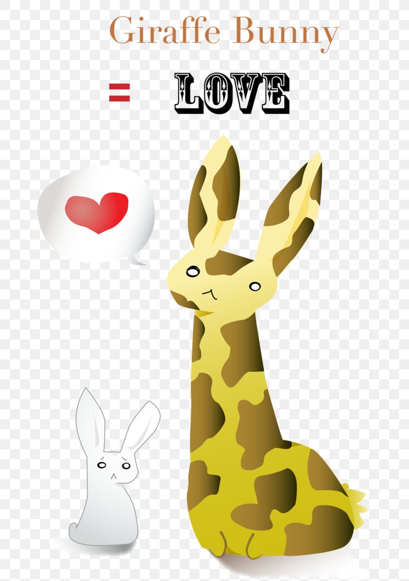 Giraffe Typography Clip Art, PNG, 686x1164px, Giraffe, Fauna, Giraffidae, Mammal, Rabbit Download Free
