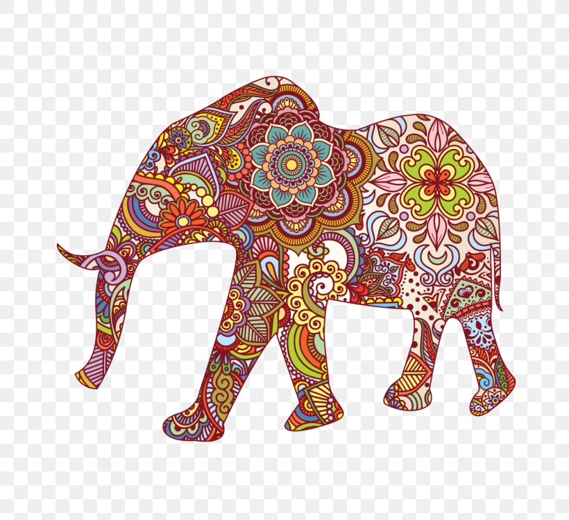 Elephantidae Decorative Arts Drawing, PNG, 750x750px, Watercolor, Cartoon, Flower, Frame, Heart Download Free