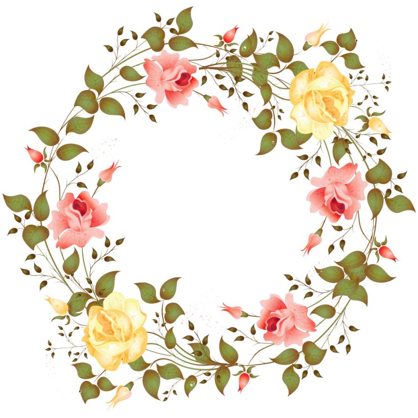 Flower Wreath Drawing Color bmppotatos