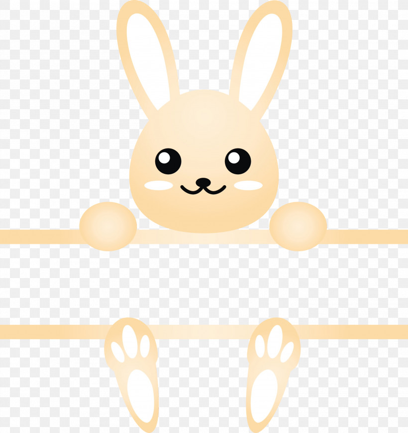 Cartoon Yellow Line Smile Ear, PNG, 2819x3000px, Bunny Frame, Cartoon, Ear, Easter Day, Line Download Free