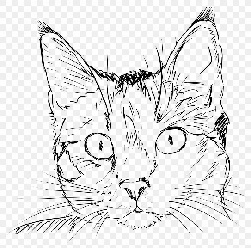 Cat Drawing Kitten Line Art, PNG, 2500x2471px, Cat, Art, Artwork, Black And White, Black Cat Download Free