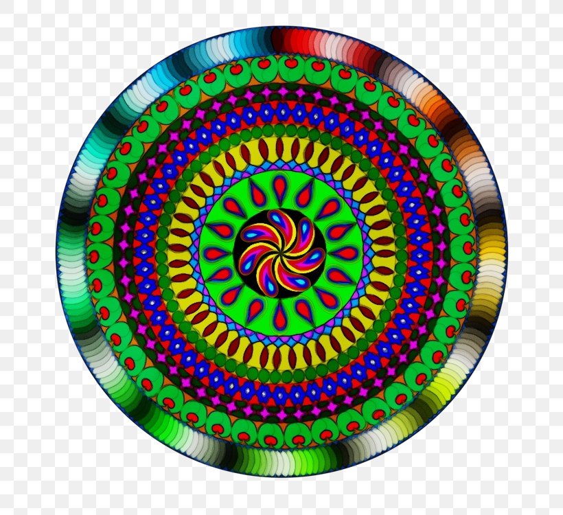 Circle Pattern Kaleidoscope Psychedelic Art Spiral, PNG, 750x750px, Watercolor, Dartboard, Fractal Art, Kaleidoscope, Paint Download Free