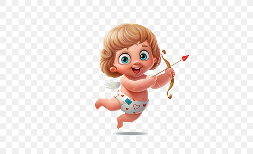 Cupid Illustration, PNG, 500x500px, Cupid, Archery, Bow, Bow And Arrow, Cartoon Download Free