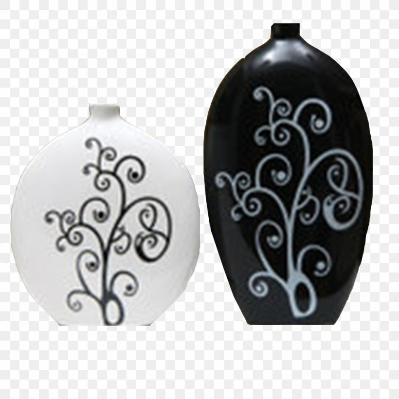 Flower-holder Vase Ceramic Decorative Arts Black And White, PNG, 992x992px, Flowerholder, Artifact, Black And White, Bottle, Ceramic Download Free