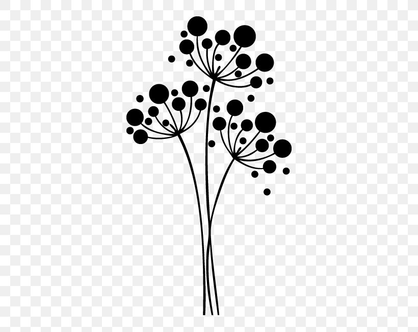 Flower Silhouette Drawing Painting Phonograph Record, PNG, 650x650px, Flower, Art, Black, Black And White, Branch Download Free