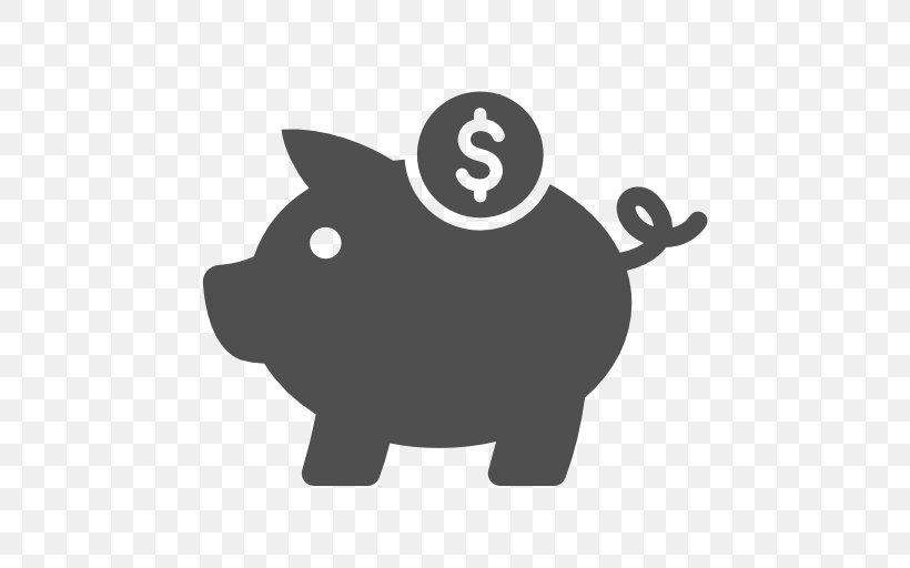 Piggy Bank Saving Clip Art Finance, PNG, 512x512px, Piggy Bank, Bank, Bank Account, Black, Black And White Download Free