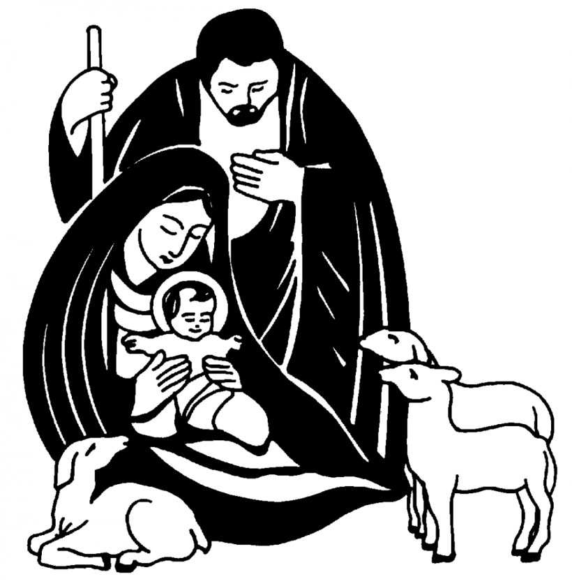 Nativity Scene Nativity Of Jesus Christmas Black And White Clip Art, PNG, 1066x1093px, Watercolor, Cartoon, Flower, Frame, Heart Download Free