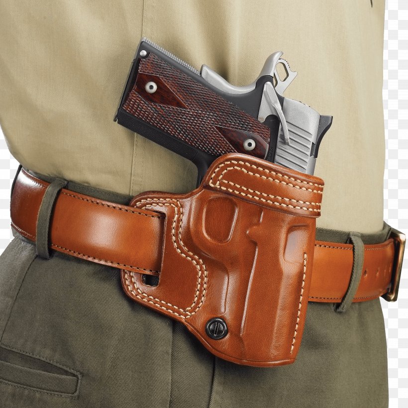 Gun Holsters Thumb Break Firearm Paddle Holster M1911 Pistol, PNG, 3248x3248px, Gun Holsters, Belt, Brown, Buckle, Concealed Carry Download Free