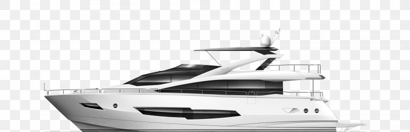 Luxury Yacht Boat Sunseeker, PNG, 1999x645px, Yacht, Beam, Black And White, Boat, Boating Download Free