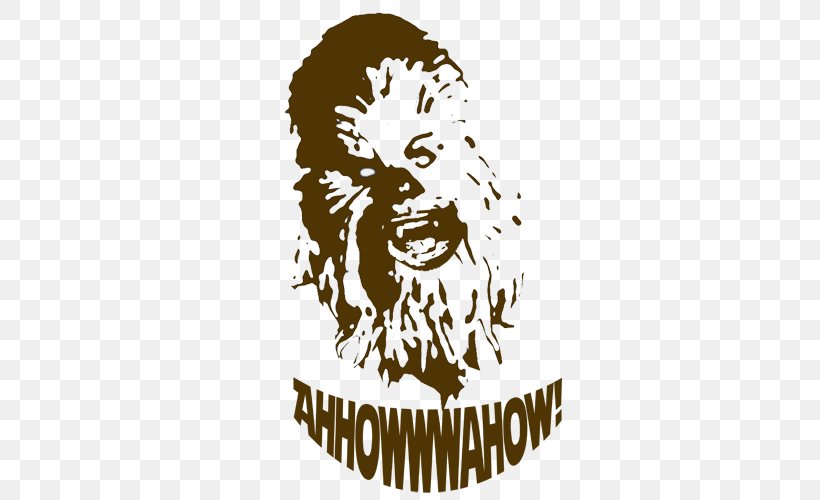 Chewbacca How To Speak Wookiee: A Manual For Intergalactic Communication Humour T-shirt, PNG, 500x500px, Chewbacca, Art, Brand, Cartoon, Facial Hair Download Free