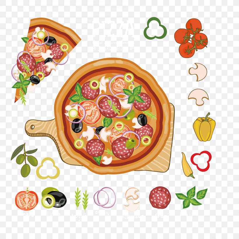 Pizza Fast Food European Cuisine Bacon, PNG, 1899x1899px, Pizza, Bacon, Cartoon, Cuisine, Dish Download Free