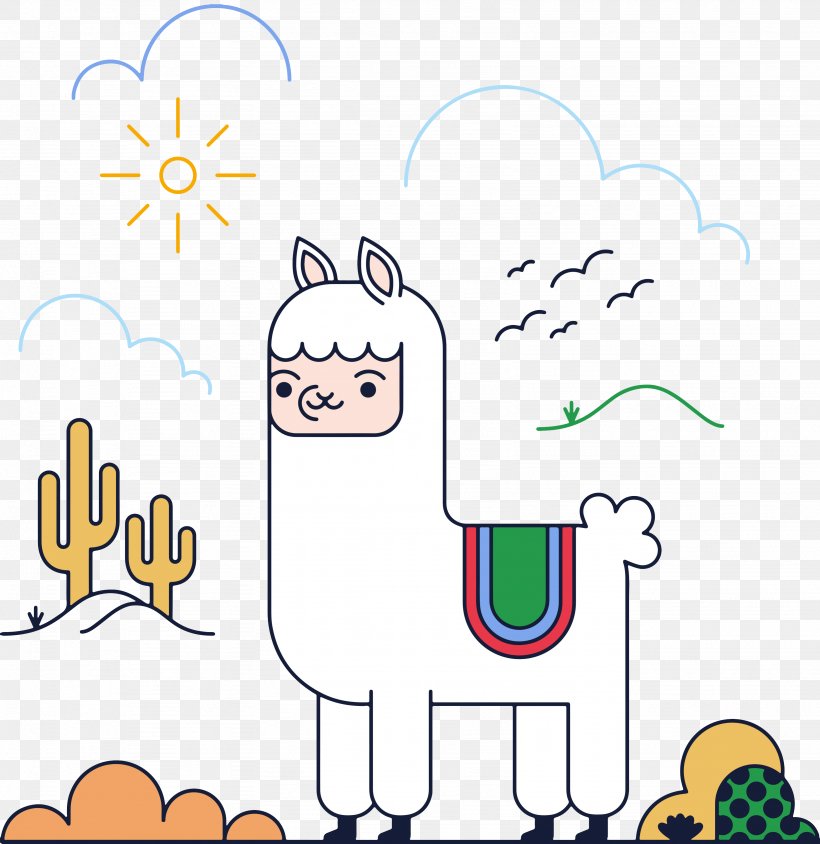 Alpaca Llama Cartoon Euclidean Vector, PNG, 3281x3381px, Alpaca, Area, Artwork, Cartoon, Happiness Download Free