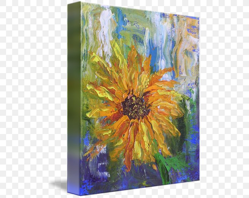 Common Sunflower Modern Art Canvas Print Acrylic Paint, PNG, 509x650px, Common Sunflower, Abstract Art, Acrylic Paint, Art, Artwork Download Free